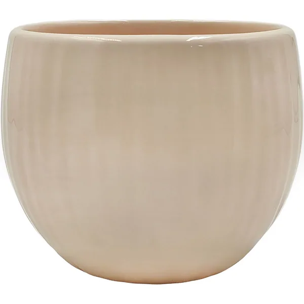 Mcarr 4.8"x4.8"x3.9" Ceramic Pot Glossy Glaze Beige