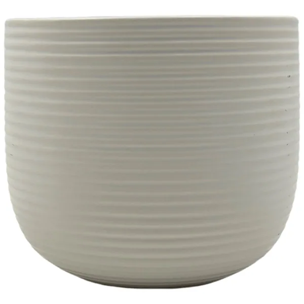 MCarr 4.92"x4.92"x4.33" Ceramic Pot Matte White
