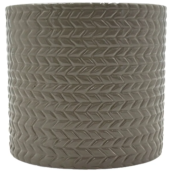 MCarr 5.1"x5.1"x4.7" Ceramic Pot with Glossy Glaze Grey