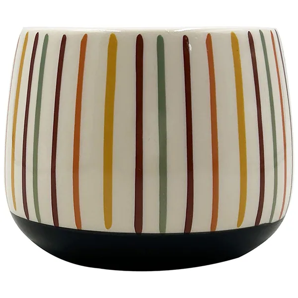 MCarr 5.3"x5.3"x4" Ceramic Pot Matte Multi Color Stripes