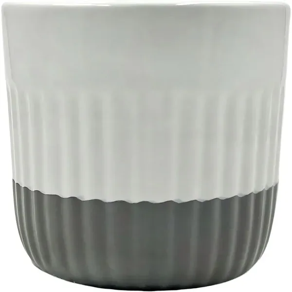 Mcarr 5.3"x5.3"x5" Ceramic Pot Glossy Glaze White & Grey - Image 2