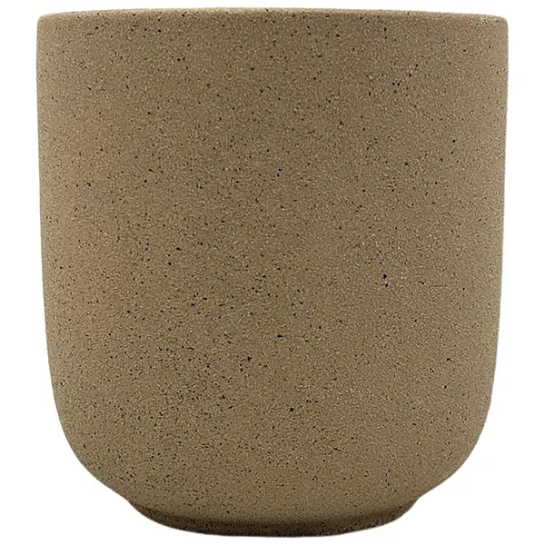 MCarr 5.3"x5.3"x5" Ceramic Pot with Flowers Matte Brown - Image 2