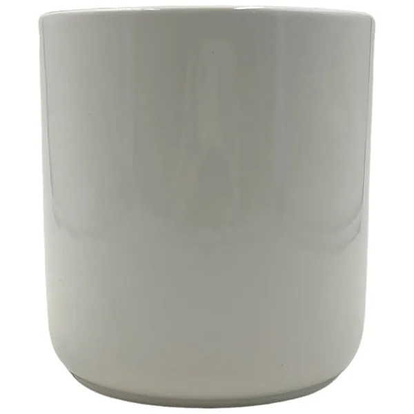 MCarr 5.31"x5.31"x5.51" Ceramic Pot with Glossy Glaze Finish Light Grey