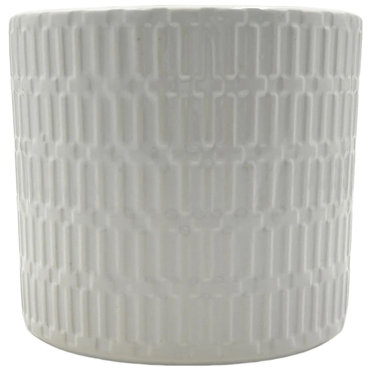 MCarr 5.39"x5.39"x4.72" Ceramic Pot with Glossy Glaze Finish Off White - Image 2