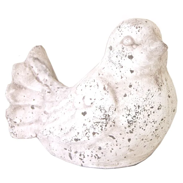 MCarr 5.9" Bird W/Tail Feathers Antique White