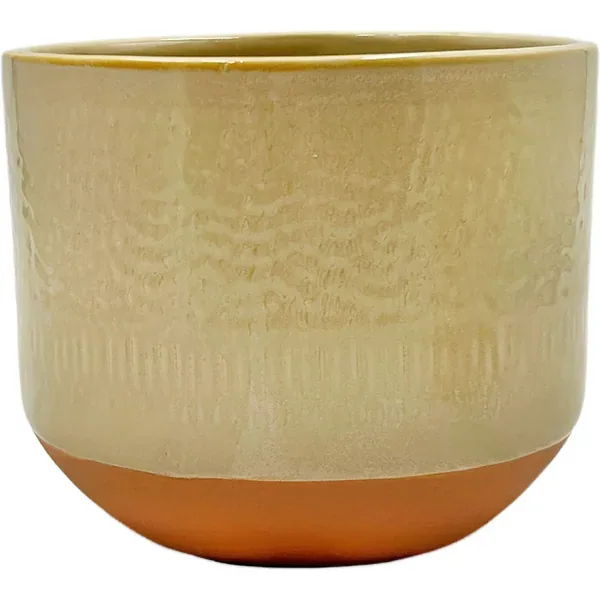 Mcarr 5.9"x5.9"x5" Ceramic Pot Glossy Glaze Brown with Orange Bottom - Image 2