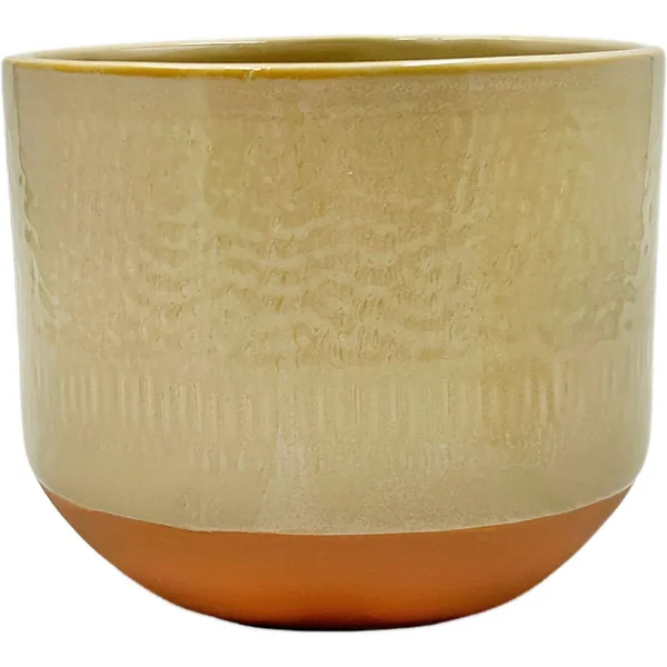 Mcarr 5.9"x5.9"x5" Ceramic Pot Glossy Glaze Brown with Orange Bottom