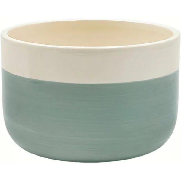 Mcarr 5"x5"x3" Ceramic Bowl Pot Glossy Glaze White and Green