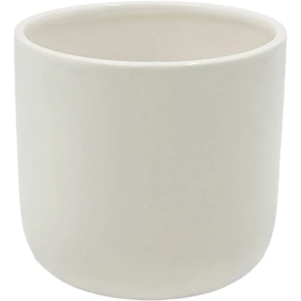 Mcarr 5"x5"X4.5" Ceramic Pot Glossy Glaze White Classic Smooth Look
