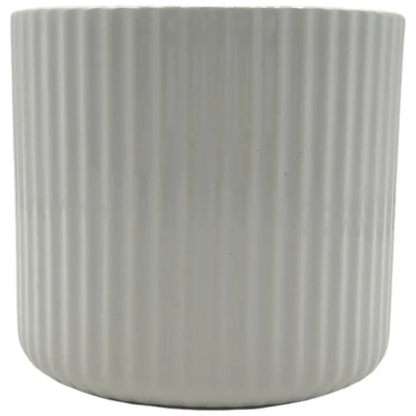 MCarr 5.x5.x4.Ceramic Pot with Glossy Glaze Finish White