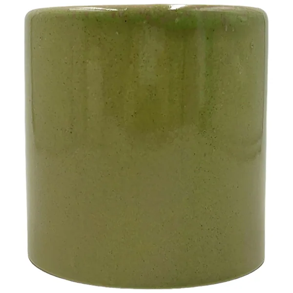 MCarr 5"x5"x5" Stoneware Pot with Reactive Finish Bright Green