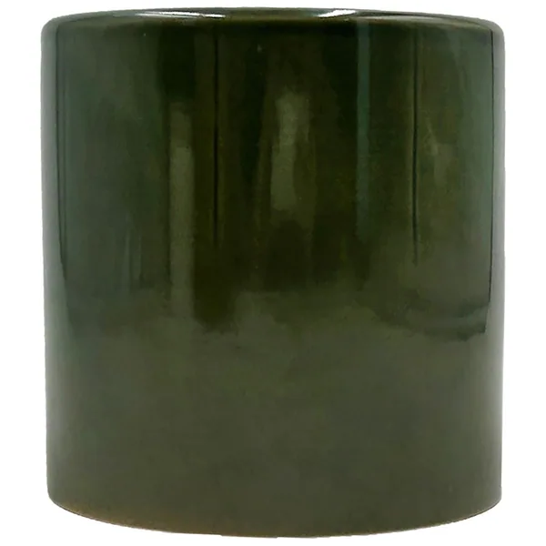 MCarr 5"x5"x5" Stoneware Pot with Reactive Finish Dark Green