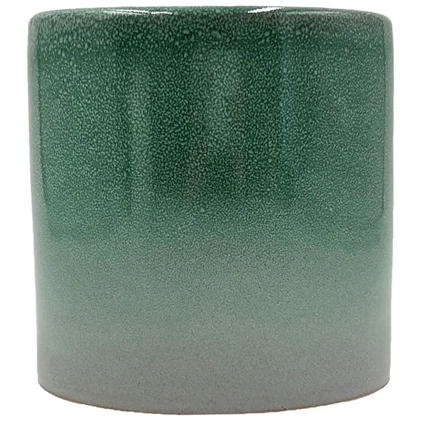 MCarr 5"x5"x5" Stoneware Pot with Reactive Finish Green Fade