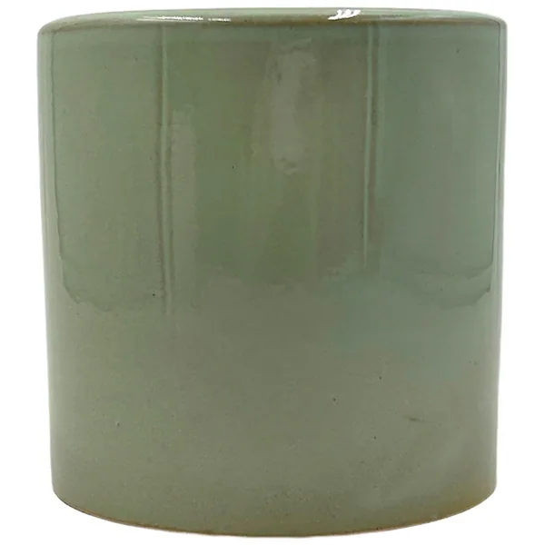 MCarr 5"x5"x5" Stoneware Pot with Reactive Finish Light Green