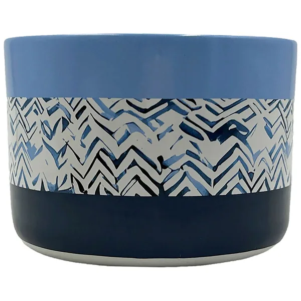 MCarr 6.5"x6.5"x4.6" Ceramic Pot with Glossy Glaze Finish Blue Colors