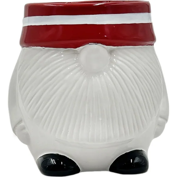 Mcarr 6"x5.6"x5.7" Ceramic Pot Glossy Glaze Santa with Red Hat and Black Shoes