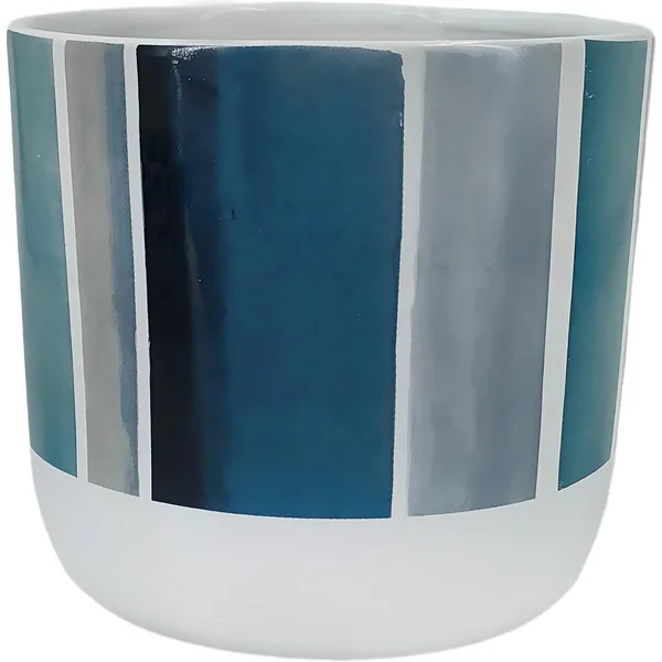 Mcarr 6"x6"x5.5" Ceramic Pot Glossy Glaze Blue/Grey/Teal