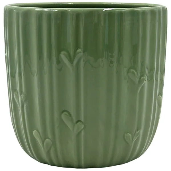 MCarr 6"x6"x5.5" Ceramic Pot with Glossy Glaze Finish Green