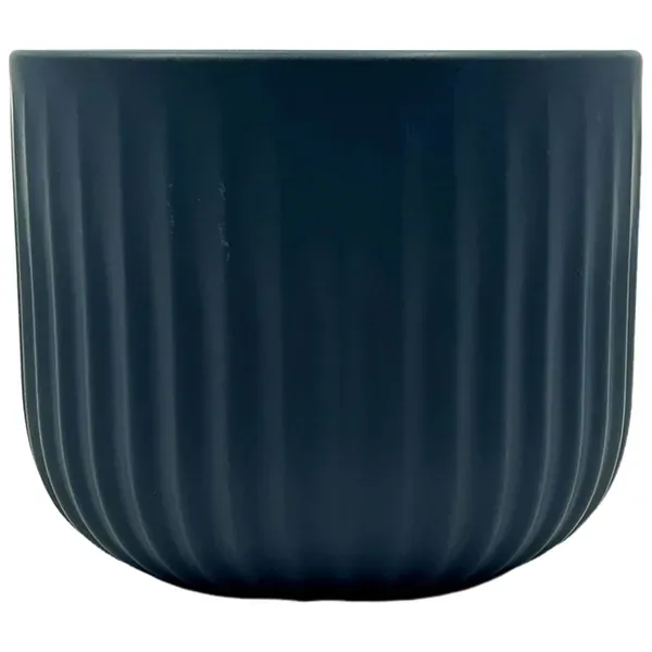MCarr 6"x6"x5" Ceramic Pot Ribbed Matte Dark Blue - Image 2