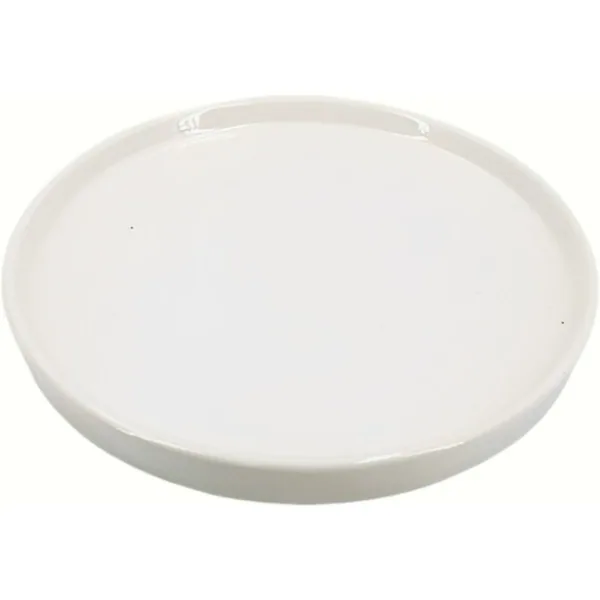 Mcarr 7.3"x7.3"x.79" Ceramic Saucer Glossy Glaze White