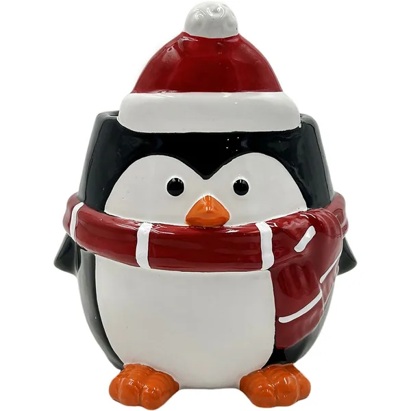 Mcarr 7.5"x7"X8.4" Ceramic Pot Glossy Glaze Penguin Figure