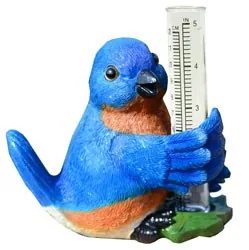 MCarr Blue Bird Rain Gauge Polyresin