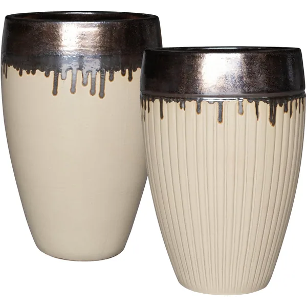 MCarr Ribbed Planter Pallet Gold Yellow Cream