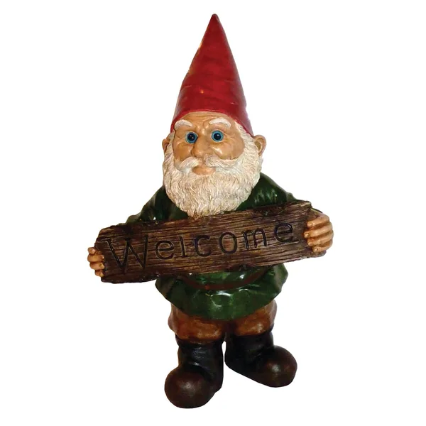 MCarr Welcome Gnome Resin Statue