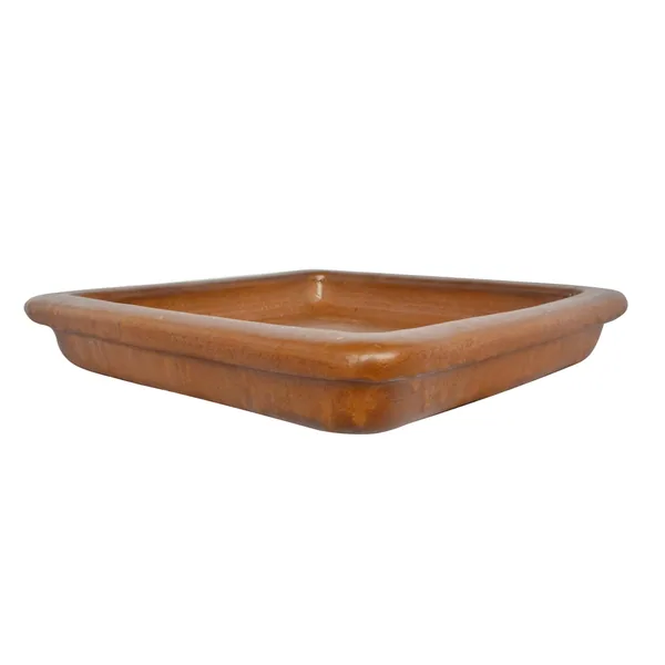 Michael Carr 11.8" Glazed Square Saucer Matte Honey
