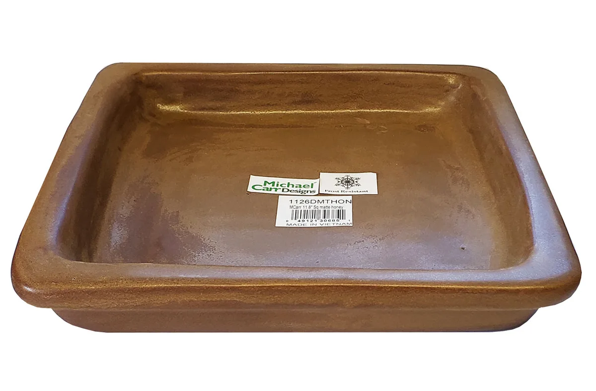 Michael Carr 11.8" Glazed Square Saucer Red - Image 2