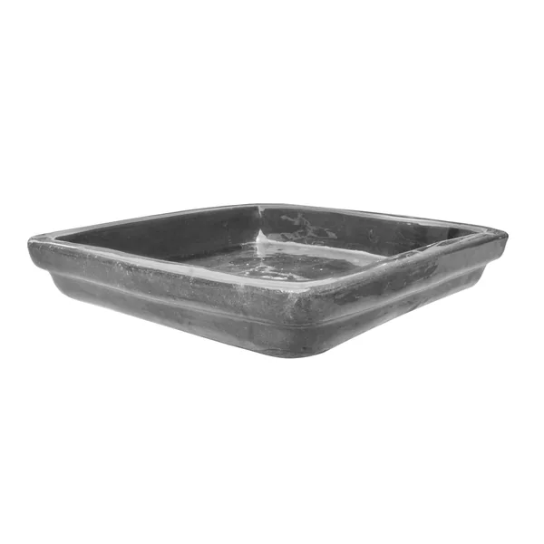 Michael Carr 15.7" Square Saucer London Gray