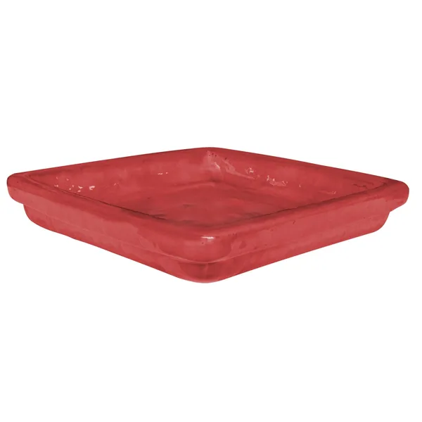 Michael Carr 15.7" Square Saucer Red