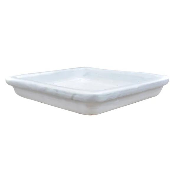 Michael Carr 15.7" Square Saucer White