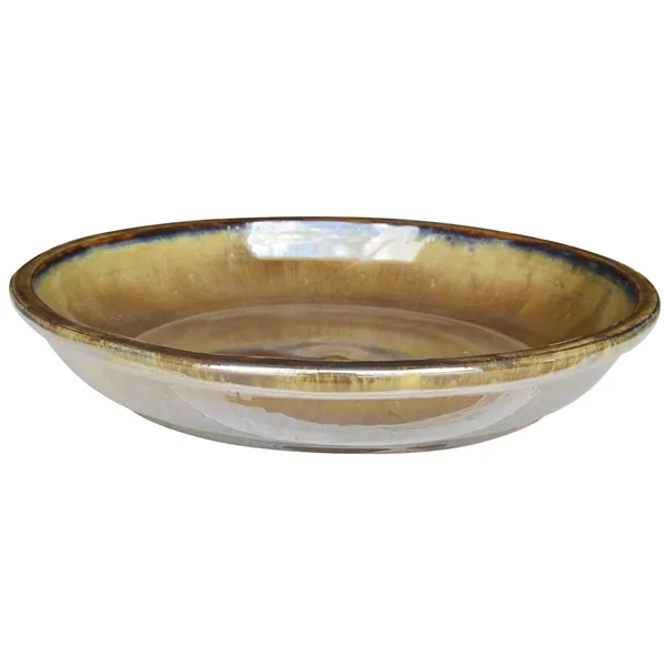 Michael Carr 9.8" Flared Round Saucer Brown Cream