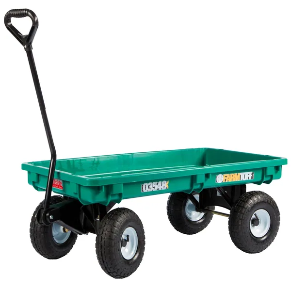Millside 20"x38" Plastic Deck Wagon w/ Flat Free Tires