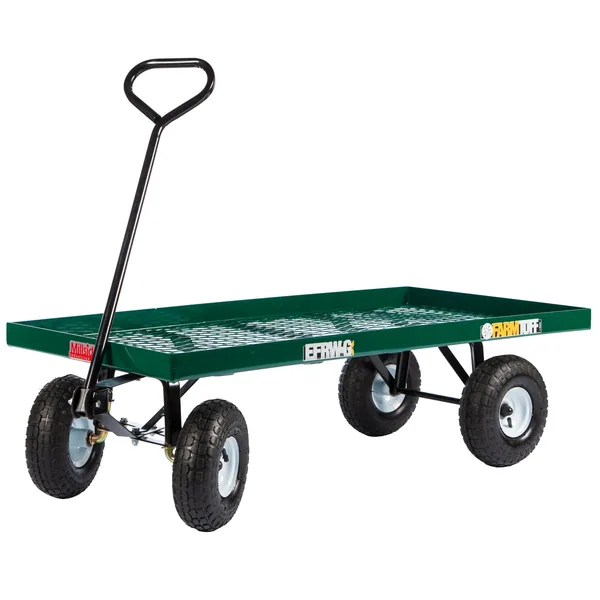 Millside 24x48" Metal Deck Wagon w/ Flat Free Tires