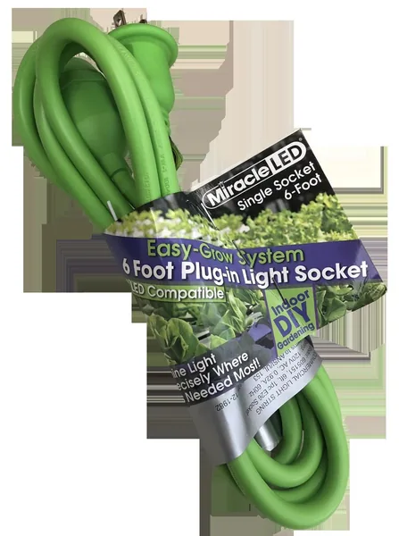 Miracle Led Easy Grow Plug-In Light Sockets, 6-Foot Length, 1 Socket