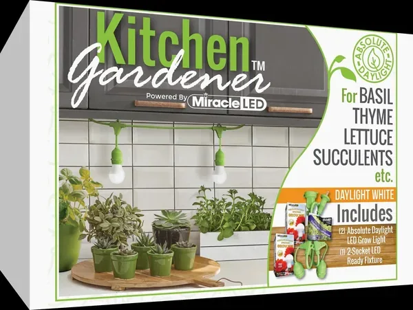 Miracle LED Kitchen Gardener LED Grow Light Kit 100W, 3-Foot Length, with 2 Absolute Daylight Full Spectrum Grow Bulbs - Image 2
