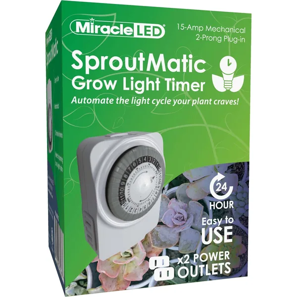 Miracle Led SproutMatic 2 Outlet Automatic Day/Night Cycle Grow Timer