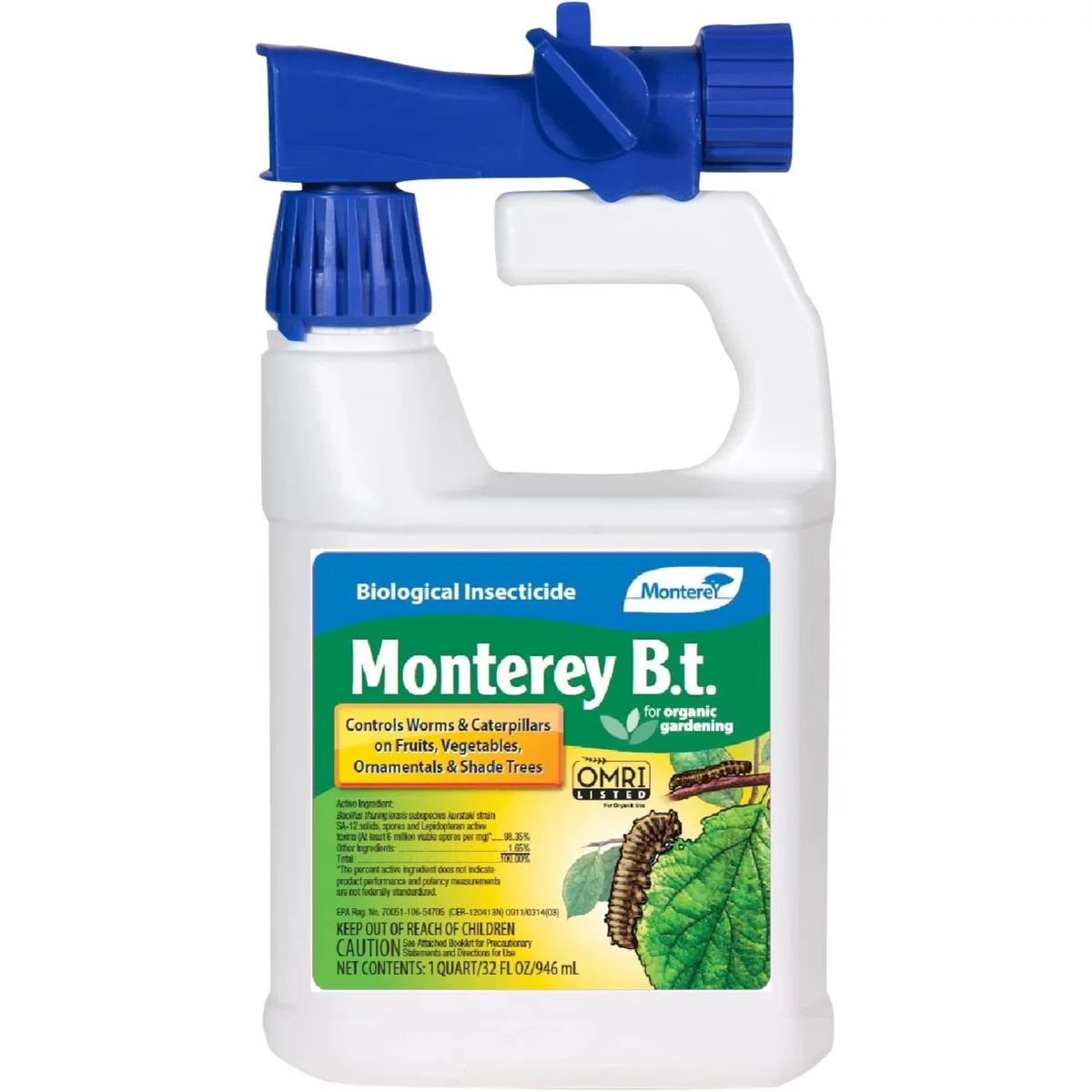 Monterey 32oz B.t. Bacillus thuringiensis Biological Insecticide RTU BT - Image 2