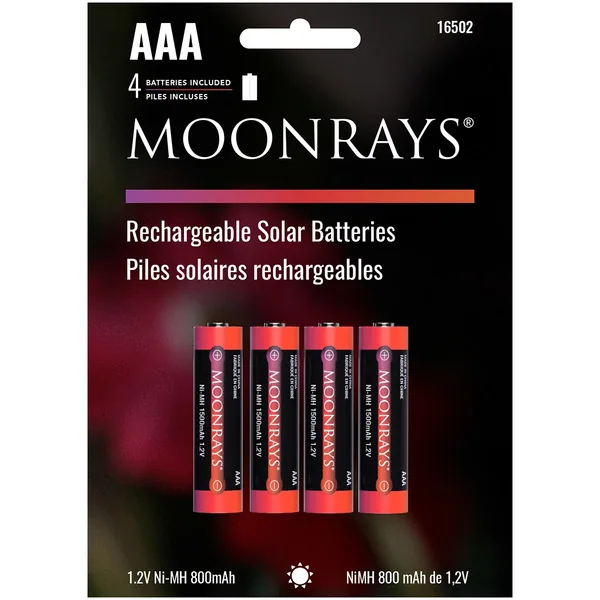 Moonrays 4pk AAA Rechargeable Batteries