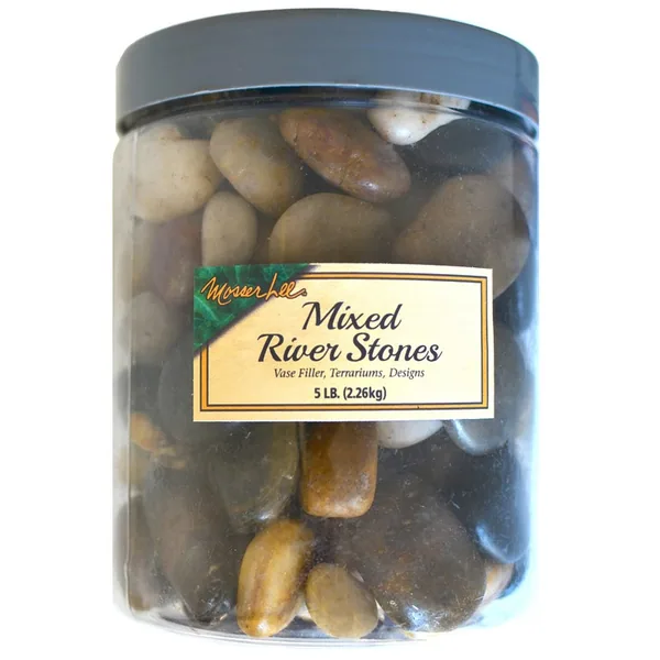 Mosser 5 lbs Mixed River Stones Jar
