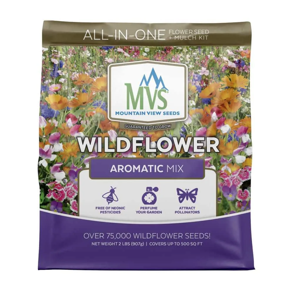 MVS 2 lbs Wildflower Aromatic Mix Seed with Mulch Kit - Image 2