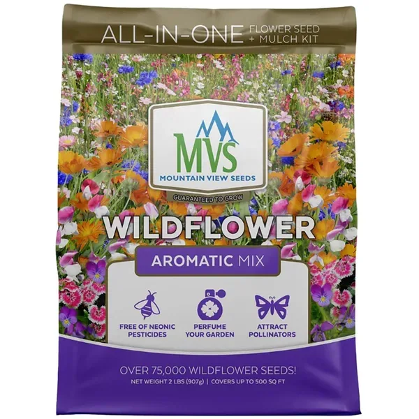 MVS 2 lbs Wildflower Bee Pollinator Mix Seed with Mulch Kit - Image 2