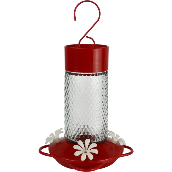 Natures Way 13oz Glass Hummingbird Feeder Charming Cherry