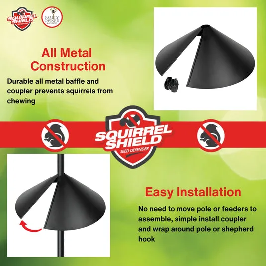Natures Way 18in Squirrel Shield Metal Wrap Around Baffle Black - Image 2