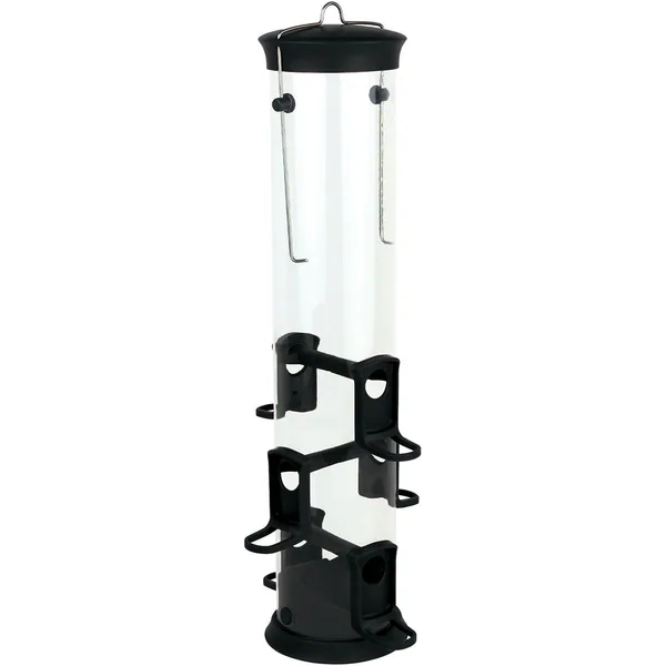Natures Way 2.1qt Large Seed Plastic Tube Feeder Black
