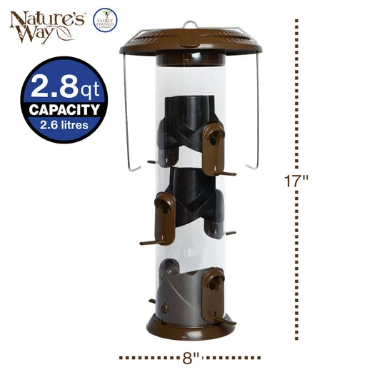Natures Way 2.8qt Deluxe Wide Funnel Flip Top Metal Feeder - Image 2