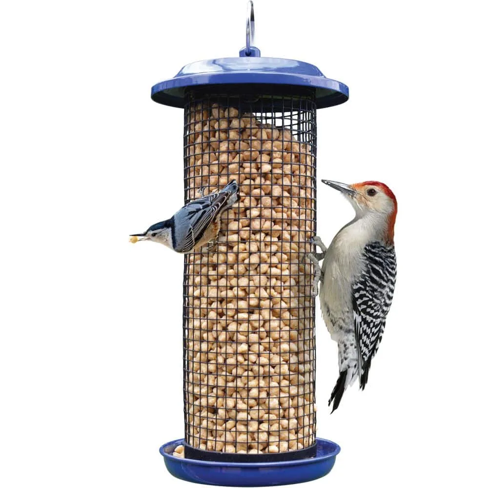 Natures Way 2qt Metal Mesh Mixed Seed and Peanut Bird Feeder Cobalt - Image 2