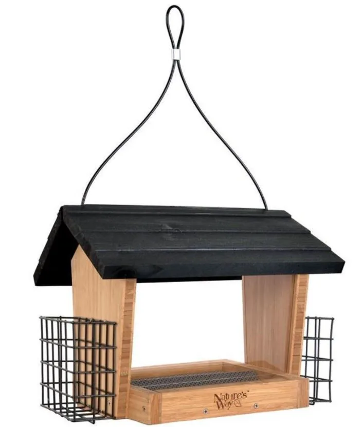 Natures Way 3qt Hopper Feeder w/ Suet Cages Farmhouse - Image 2